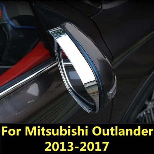 For Mitsubishi Outlander 2013-2017 Car Styling rearview mirror rain eyebrow Rainproof Flexible Blade Protector Auto Accessories