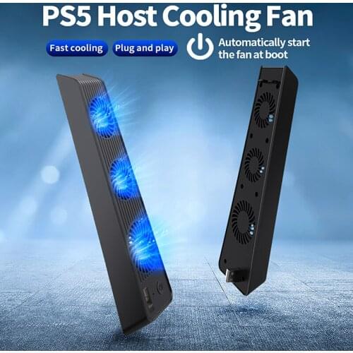 Cooling Fan For PS5 Host USB Charging Station Fan With 3 Fan Cooler For PlayStation 5 Console Games Stand