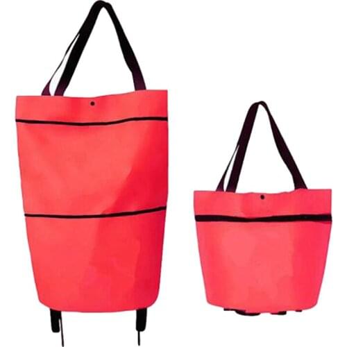 Ecofriendly Trolley Bag Portable Multi-Function Oxford Folable Tote Shopping Bag Reusable Grocery Bags With Wheels Grocery Cart