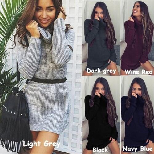 Elegant Dress Womens Autumn Winter Fashion Long Sleeve Loose Slim Dress Sexy Dress Lady Elegant Multicolor Black Dress Plus Size