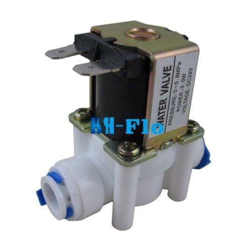 Electric Plastic Solenoid Valve 24V Normal Closed 3/8" Hose Pipe Quick Conntection RO Water Reverse Osmosis System