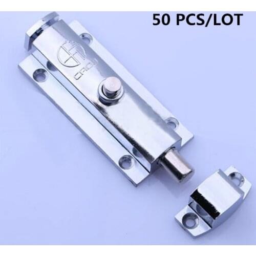 Fedex/Dhl Fast 50PCS Security Slide Bolt Lock for Bathroom Toilet Home Door Window Spring Latch High Quality