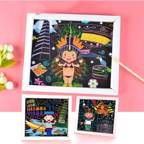 Scraping Graffiti Childrens Handmade DIY Colorful Painting Materials Kindergarten Educational Toys 1Set