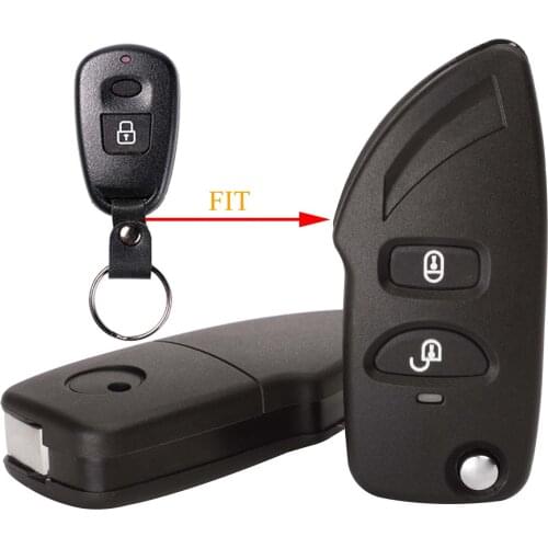 Kutery 10pcs 2 Buttons Modified Remote Car Key Shell Case Fob For Hyundai Elantra Santa Fe Eagle Atos Trajet Fit For Kia Carens