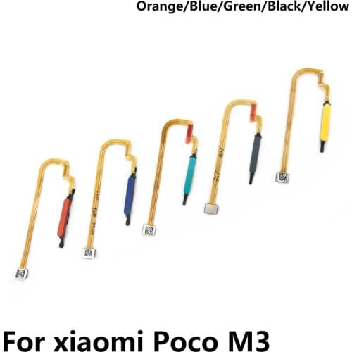 Fingerprint Home Button Touch ID Sensor Flex Cable For Xiaomi Mi Poco X3 NFC Poco M3 Home Button Fingerprint Replacement Parts