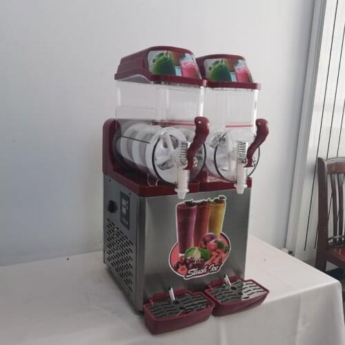Commercial Frozen Drink Slush Machine Smoothie Maker Electric Snow Melting Machine 2 Cylinder