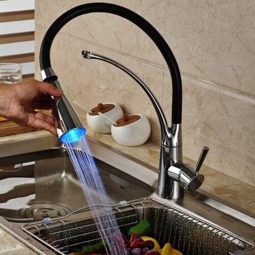Kitchen Faucet Blacked Single Handle Pull Down Kitchen Tap Single Hole Brushed Nickle Faucets Water Mixer Tap