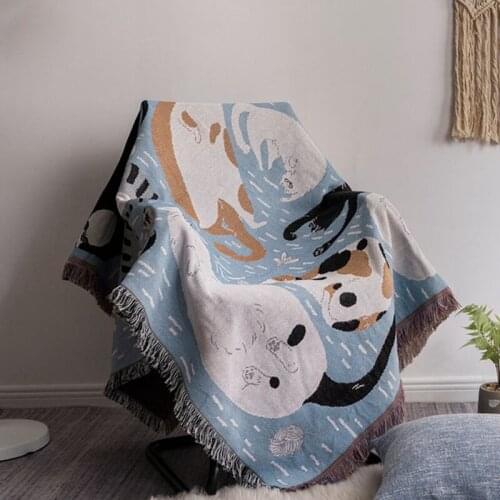 Soft Blanket Sofa Cover Bedspreads Qualitied Throw Blankets Geometric Knitted Slipcover for Couch Floor Rug Koce Home Decoration