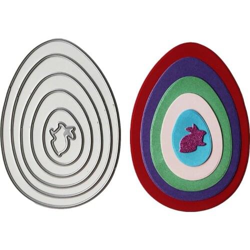 Carbon Steel Easter Eggs Rabbit Cutting Dies Set Embossing Stencil Templates Mold Paper DIY Art Craft Scrapbook Book Card Deco