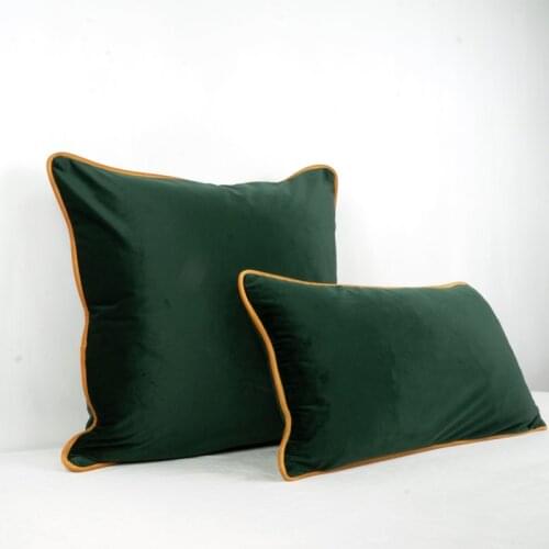 Brown Yellow Edge Velvet Olive Green Cushion Cover Pillow Case Chair/Sofa Pillow Cover No Balling-up Home Decor Without Stuffing