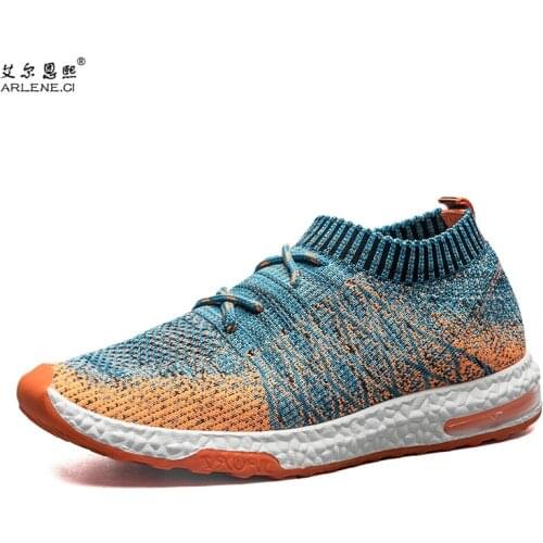 2019 New Lightweight Male Tennis Shoes Breathable Sock Sneakers for Men Air Sole Shoes Damping Slip-On Sports Shoes Footwear