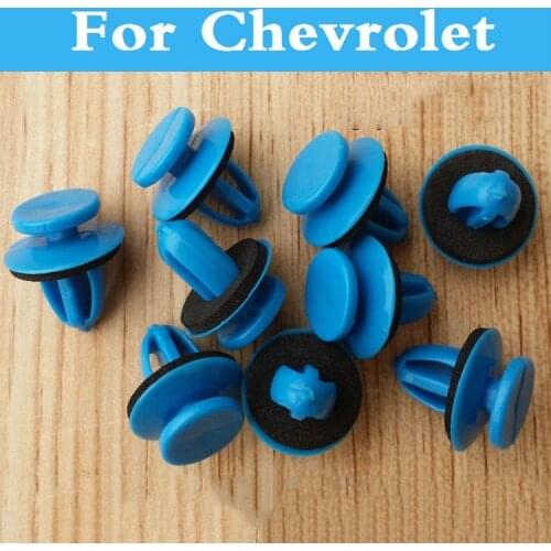 New 50pcs Blue Plastic Car Door Clips Lock Rod End Rivets For Chevrolet Spark Lanos Malibu Niva Sail Sonic Metro Monte Carlo Mw