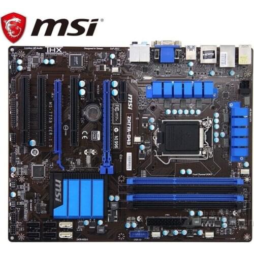 Original used desktop motherboard for MSI ZH77A-G43 DDR3 LGA 1155 for I3 I5 I7 CPU 32GB H77 PC mainboard sales
