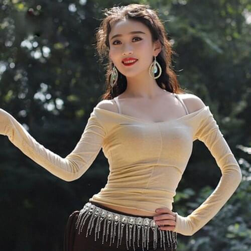 Belly dance autumn and winter new suit long-sleeved split skirt beginner ladies performance clothing belly dance costume