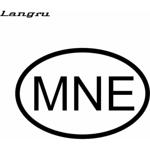 Langru 14.5cm*9.8cm Mne Montenegro Country Code Oval Car Sticker Vinyl Decal Accessories Jdm