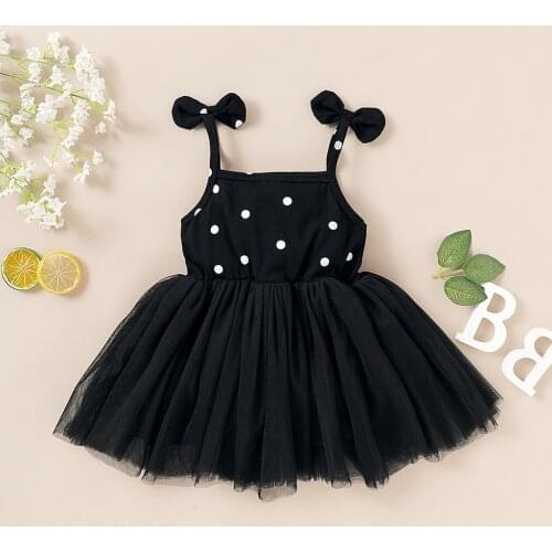 Girl romper Summer Toddler Baby Girls Bowknot Dot Print Suspender Tulle Princess Dress newborn baby clothes for casual baby girl