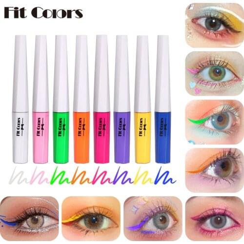 Fit Colors Fluorescent Luminous Color Liquid Eyeliner Pen Painted Eye Liner Pencil Waterproof Quick-drying Eye Makeup TSLM2