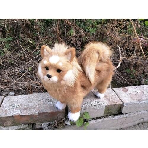 Big simulation dog polyethylene & furs cute Pomeranian doll gift about 28x25cm 221