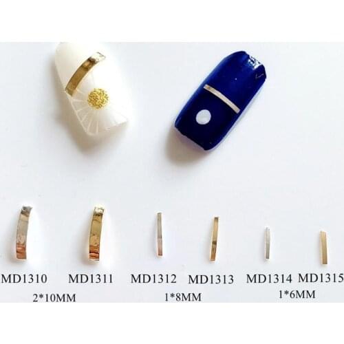 Approx. 100pcs/bag Metal Stud Metal Stick Curved Deco Smiling French Style Nail Art Metal Deco MD1310-1315