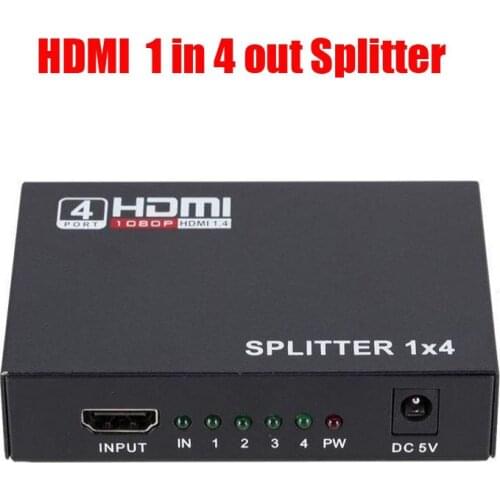 4k 1080P HDMI Splitter Full HD 1080p Video Distributor 1X4 Split 1 in 4 Out
