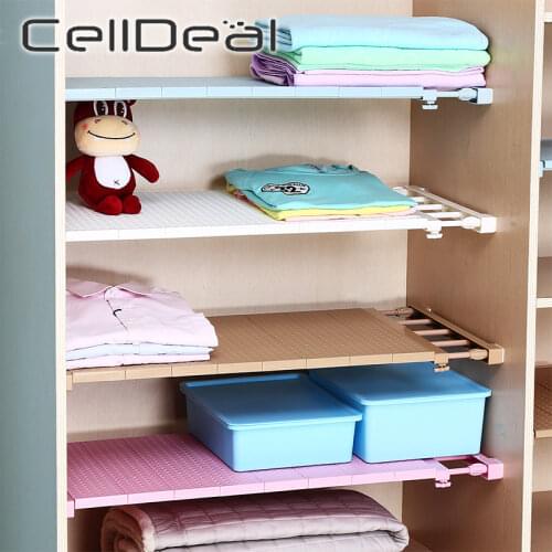 Adjustable Closet Organizer Storage Shelf Space Saving Wardrobe Wall Mounted Rack Kitchen Home Decorative Cabinet Holders