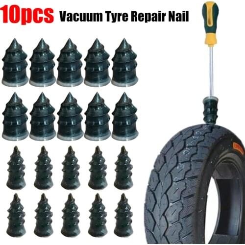 10pcs Motorcycle Vacuum Tyre Repair Nail Electric Car Scooter Bike Tubeless Rubber Tire Puncture Repair for Auto Trucks