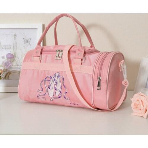 Pink Embroidered Gym Bags Ballet Dance Bag Women Girls Ballet Sports Dance Backpacks Rucksack Cavans Ballet Bag For Child Girls