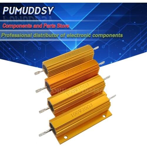 RX24 100W Aluminum Power Metal Shell Case Wirewound Resistor 0.01 ~ 100K 0.1 1 1.5 2 3 6 8 10 20 100 150 200 300 1K 10K 100k ohm