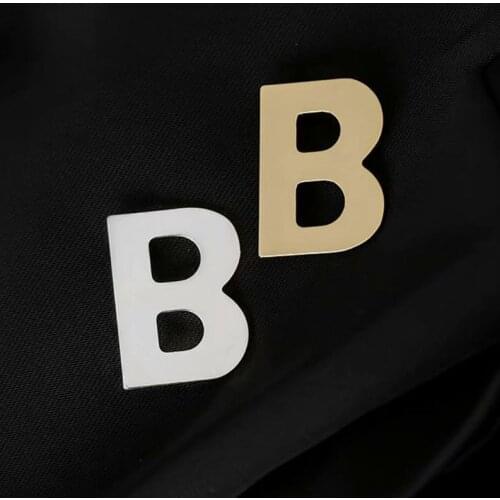 New 2021 Big Vintage Metal Letter B Stud Earrings For Women Charm Gold Color ZA Maxi Statement Spiral Whirlpool Earings Jewelry