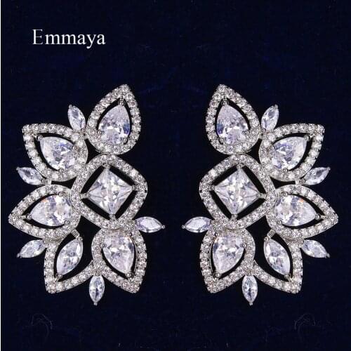 Emmaya New Fashion Fascinating Design Geometry Shape For Women Elegant Earring With AAA Zirconia Modern Jewelry Wedding party