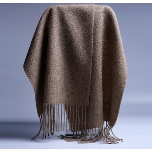 Pure Cashmere Scarf Men Women Autumn and Winter 100% Cashmere Shawl Pashmina tassel red