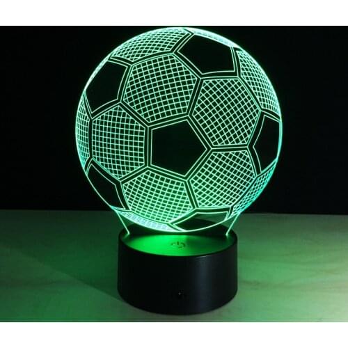 Football Gifts Led Acrylic 3d Nightlight New 7 Color Changing 3D Illusion Lamp European Champion Night Light 3d Visual Light