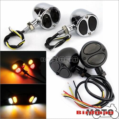 3 in 1 Motorcycle LED Turn Signal Brake Tail Light Blinkers Flash Indicator Lamp For For Harley Dyna Chopper Cafe Racer Cruiser