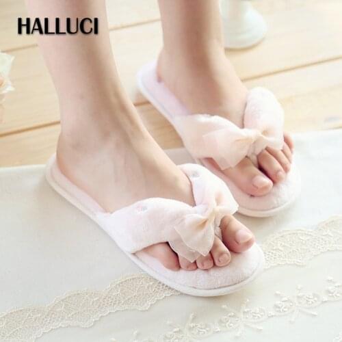 Fresh strawberry silky short plush slippers shoes women casual home flip flops cozy sandals fresh ladies bedroom slipper women
