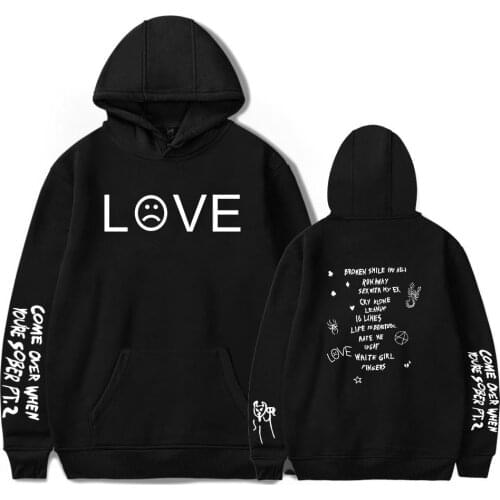 New Lil peep Hoodies Mens Sweatshirt Tops Print LOVE Hooded Men/Women Oversized Style Harajuku Hoodie black XXS-4XL
