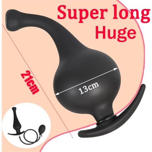 Adult products for men and women with super long inflatable huge ass plug vagina anus dilation prostate masturbation sex toy