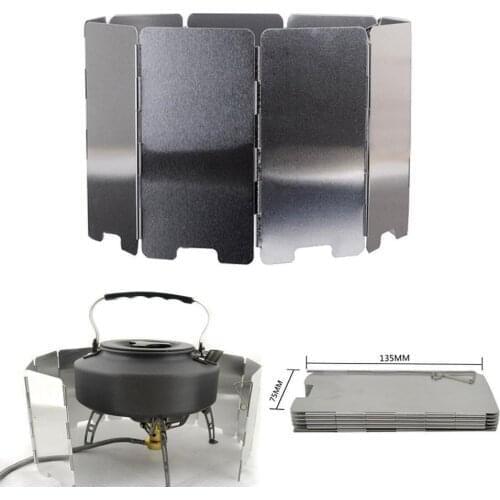 Foldable Gas Stove Windshield Outdoor Camping Cooking Accessories Aluminium Alloy Outdoor Stove Wind Shield Windproof Screen