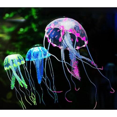 Air Pump Glowing Effect Artificial Jellyfish Fish Tank Aquarium Decoration Mini Submarine Ornament Underwater Pet Decor