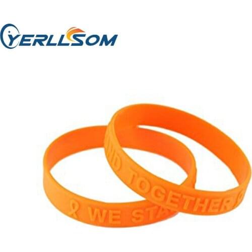 YERLLSOM 200pcs high quality rubber silicone bracelets with embossed writing for promotional gifts S050702