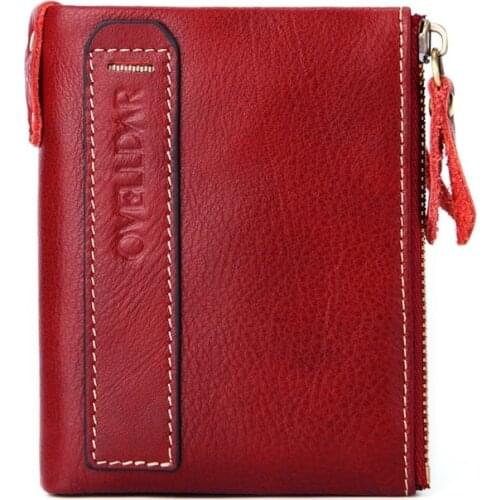 Ladies Wallet Short Style Fashion Clutch Leather Wallet Anti-RFID Theft Double Zipper Coin Bag Multifunctional Wallet