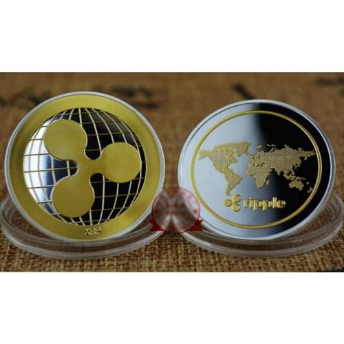 Gold Silver Plate Ripple coin Commemorative Round Collectors Coin XRP Coin