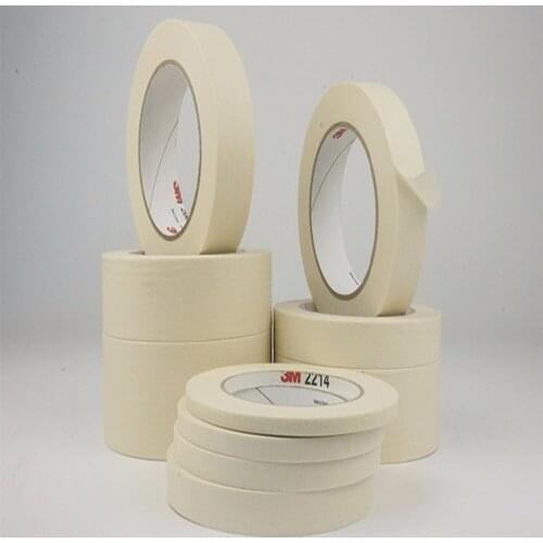 10mmx164ft 3M2214 Masking Tape Crepe Paper Decorative Mask Car Spray Shield Adhesive Seal Tape Adhesive for electronic industry