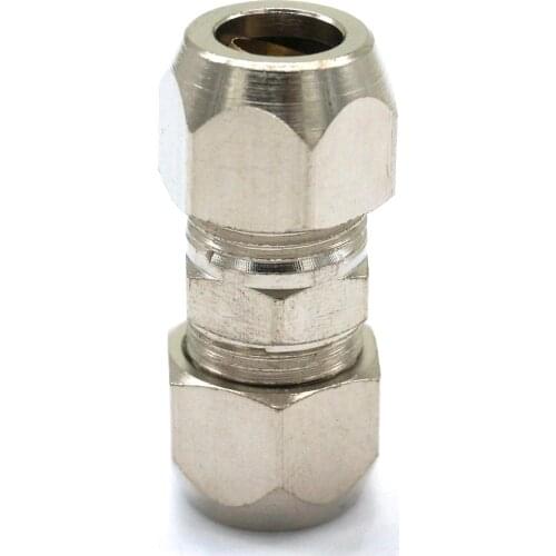 2pcs Fit Tube O/D 8mm Equal Nikel Plated Brass Ferrule Pneumatic Air Compression Fitting Adapter