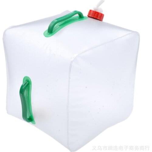 20L Outdoor Hiking folding water bucket Transparent water bag Portable Camp kettle