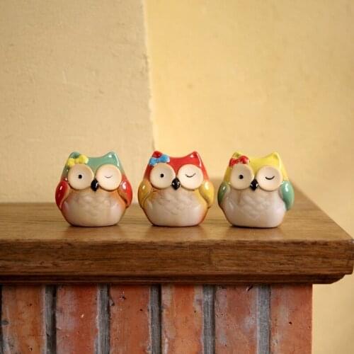 3pcs American Style Rustic Home Decor Ceramic Owls Home And Garden Decoration Fashion Room Decor Room Decoration For Home