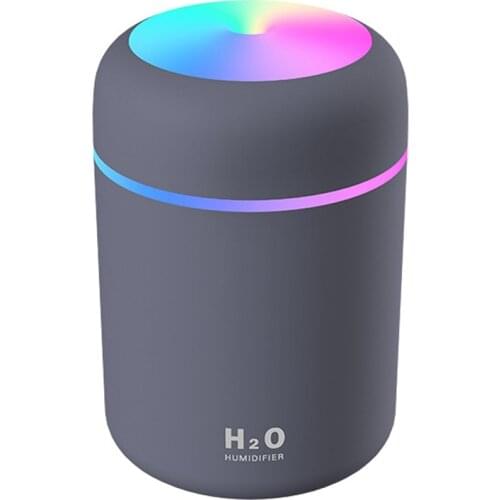 300ML USB Air Humidifer Aroma Essential Oil Diffuser with Romantic Lamp Mist Maker Aromatherapy Humidifiers for Home Gray