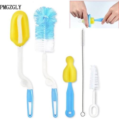 5 PC Lot Bottle Brushes 360 Degree Sponge Cleaner + Pacifier Brush Bottle feeding nipple straw mother kids products accessories