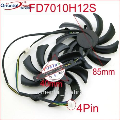 Free Shipping FD7010H12S 85mm 0.35A 4Pin GPU Cooler GTX1080 GTX1070 GTX1060 Graphics Card Cooling Fan