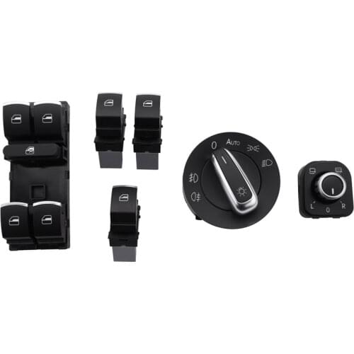 6pcs / Chrome Window Light Switch Control Mirror Replacement Kit for MK5 / MK6 / Golf R MA445