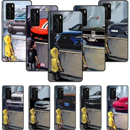 Phone Case For Huawei P20 P30 P40 P Smart Z + P10 Mate 30 10 20 Lite Pro Black Cover Coque Art Waterproof Boy See Sports Car